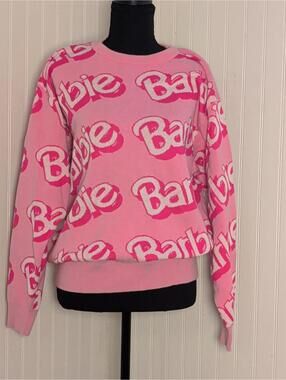 Barbie Core Pink Logo Sweater Size Small
